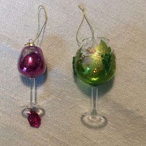 Wine glass ornaments (2)